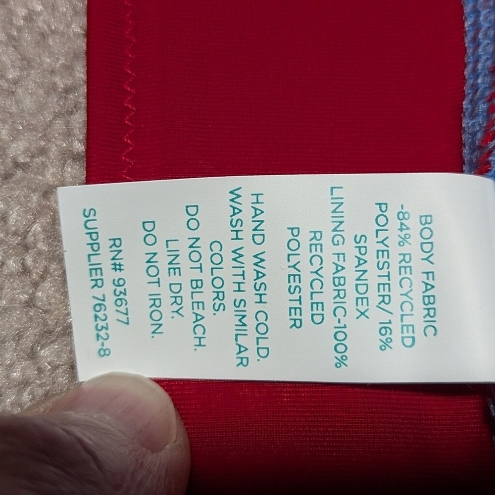 NWT Outdoor Oasis Bikini Swim Bottom High Rise XL XLarge True Nautical Blue Red - Picture 6 of 6